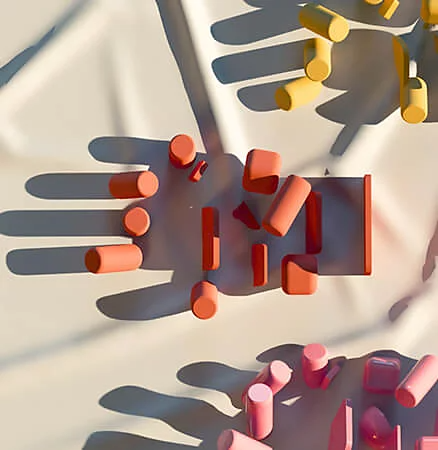 Bóng của bàn tay được tạo bằng hình 3D