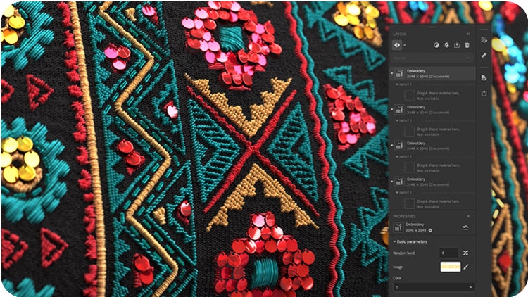 Dễ dàng hòa trộn các mẫu hình khác nhau trên Fabrics.