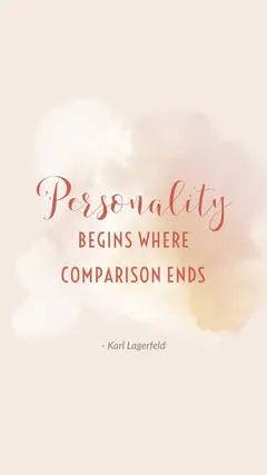 Peach Personality Lagerfield Quote Instagram Story