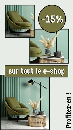 Green Retro Modern Furniture Store Promo Facebook Story