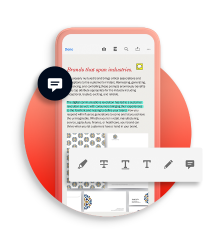 スキャンした文書をモバイルデバイスのAdobe Acrobatで開いている